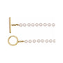 Sapphire Row Pearl Necklace with Pink Sapphire Toggle - 14K Yellow Gold (view 2)