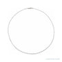 Sapphire Row Natural Diamond Station Tennis Necklace - 14K White Gold