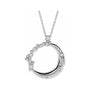 Sapphire Row Lab-Grown Diamond Crescent Moon Necklace - 14K White Gold