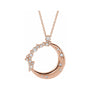 Sapphire Row Lab-Grown Diamond Crescent Moon Necklace - 14K Rose Gold