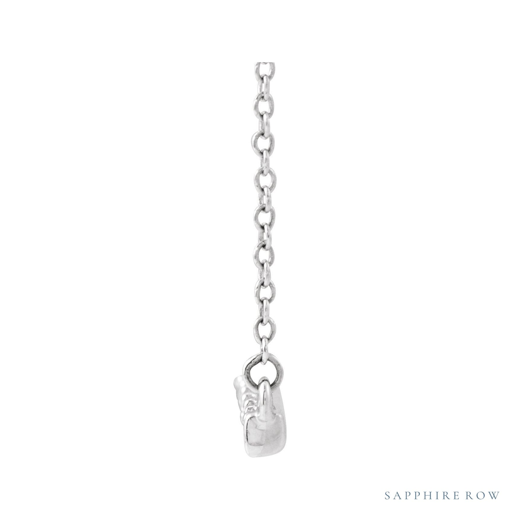 Sapphire Row Natural Diamond Pavé Bar Necklace - 14K White Gold (view 2)