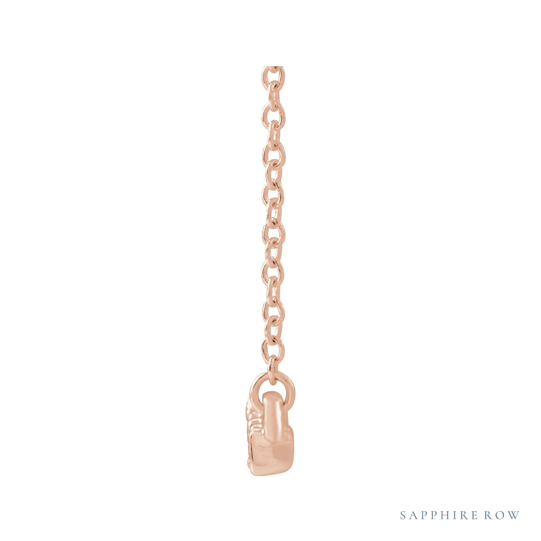 Sapphire Row Natural Diamond Pavé Bar Necklace - 14K Rose Gold (view 2)