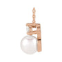 Sapphire Row Accented Pearl Drop Necklace - 14K Rose Gold (view 2)