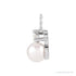 Sapphire Row Accented Pearl Drop Necklace - 14K White Gold (view 2)