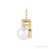 Sapphire Row Accented Pearl Drop Necklace - 14K Yellow Gold (view 2)