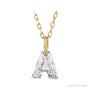 Sapphire Row Lab-Grown Diamond Initial Necklace - A, 14K Yellow Gold