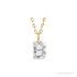 Sapphire Row Lab-Grown Diamond Initial Necklace - B, 14K Yellow Gold
