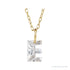 Sapphire Row Lab-Grown Diamond Initial Necklace - E, 14K Yellow Gold