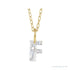 Sapphire Row Lab-Grown Diamond Initial Necklace - F, 14K Yellow Gold