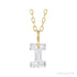 Sapphire Row Lab-Grown Diamond Initial Necklace - I, 14K Yellow Gold