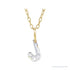 Sapphire Row Lab-Grown Diamond Initial Necklace - J, 14K Yellow Gold