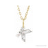 Sapphire Row Lab-Grown Diamond Initial Necklace - K, 14K Yellow Gold