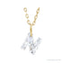 Sapphire Row Lab-Grown Diamond Initial Necklace - N, 14K Yellow Gold