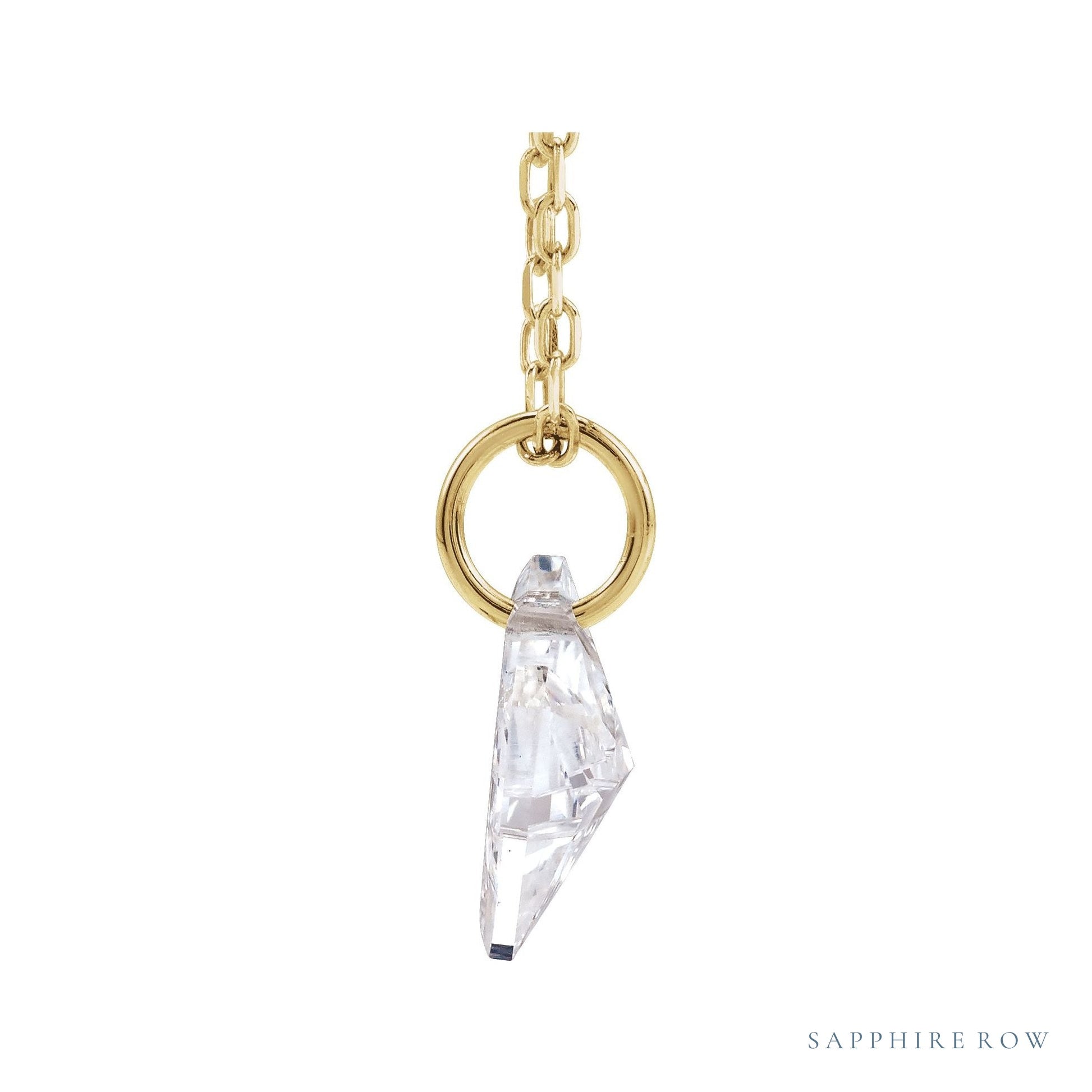 Sapphire Row Lab-Grown Diamond Initial Necklace - N, 14K Yellow Gold (view 2)