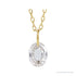 Sapphire Row Lab-Grown Diamond Initial Necklace - O, 14K Yellow Gold