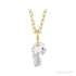 Sapphire Row Lab-Grown Diamond Initial Necklace - P, 14K Yellow Gold