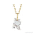 Sapphire Row Lab-Grown Diamond Initial Necklace - R, 14K Yellow Gold