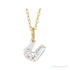 Sapphire Row Lab-Grown Diamond Initial Necklace - U, 14K Yellow Gold