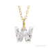 Sapphire Row Lab-Grown Diamond Initial Necklace - W, 14K Yellow Gold