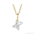 Sapphire Row Lab-Grown Diamond Initial Necklace - X, 14K Yellow Gold
