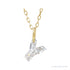 Sapphire Row Lab-Grown Diamond Initial Necklace - Y, 14K Yellow Gold