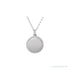 Sapphire Row Engravable Rope Disc Necklace - 14K White Gold