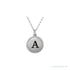 Sapphire Row Engravable Rope Disc Necklace - 14K White Gold (view 3)