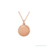 Sapphire Row Engravable Rope Disc Necklace - 14K Rose Gold