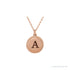 Sapphire Row Engravable Rope Disc Necklace - 14K Rose Gold (view 3)