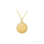 Sapphire Row Engravable Rope Disc Necklace - 14K Yellow Gold