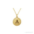 Sapphire Row Engravable Rope Disc Necklace - 14K Yellow Gold (view 3)