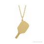 Sapphire Row Engravable Pickleball Paddle Necklace - 14K Yellow Gold