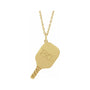 Sapphire Row Engravable Pickleball Paddle Necklace - 14K Yellow Gold (view 3)