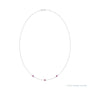 Sapphire Row Natural Gemstone 3-Station Necklace - 10K White Gold, Pink Tourmaline (view 2)