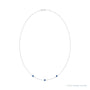 Sapphire Row Natural Gemstone 3-Station Necklace - Platinum, Blue Sapphire (view 2)