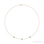 Sapphire Row Natural Gemstone 3-Station Necklace - 14K Rose Gold, Emerald