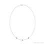 Sapphire Row Natural Gemstone 3-Station Necklace - 14K Rose Gold, Emerald (view 2)