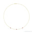 Sapphire Row Natural Gemstone 3-Station Necklace - 10K Yellow Gold, Pink Tourmaline