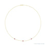 Sapphire Row Natural Gemstone 3-Station Necklace - 10K Yellow Gold, Pink Tourmaline