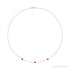 Sapphire Row Natural Gemstone 3-Station Necklace - 14K Rose Gold, Mozambique Garnet