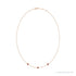 Sapphire Row Natural Gemstone 3-Station Necklace - 14K Rose Gold, Mozambique Garnet (view 2)