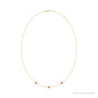Sapphire Row Natural Gemstone 3-Station Necklace - 14K Yellow Gold, Pink Tourmaline (view 2)