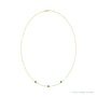 Sapphire Row Natural Gemstone 3-Station Necklace - 10K Yellow Gold, Emerald (view 2)