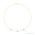 Sapphire Row Natural Gemstone 3-Station Necklace - 14K Yellow Gold, Emerald