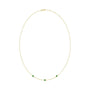 Sapphire Row Natural Gemstone 3-Station Necklace - 14K Yellow Gold, Emerald (view 2)