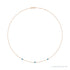 Sapphire Row Natural Gemstone 3-Station Necklace - 14K Rose Gold, Blue Zircon
