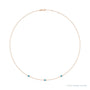 Sapphire Row Natural Gemstone 3-Station Necklace - 14K Rose Gold, Blue Zircon