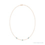 Sapphire Row Natural Gemstone 3-Station Necklace - 14K Rose Gold, Blue Zircon (view 2)