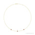Sapphire Row Natural Gemstone 3-Station Necklace - 14K Yellow Gold, Mozambique Garnet