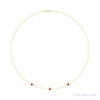 Sapphire Row Natural Gemstone 3-Station Necklace - 14K Yellow Gold, Mozambique Garnet